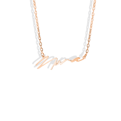 Personalized Cursive Name Custom Necklace 14K Gold