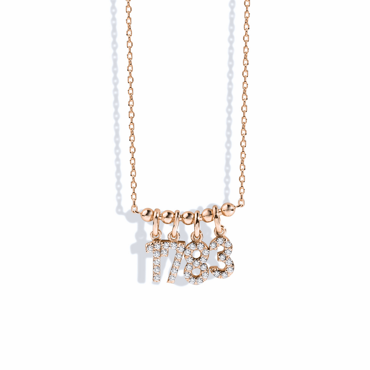 Personalized Number Custom Diamond Necklace 14K Gold / Silver 