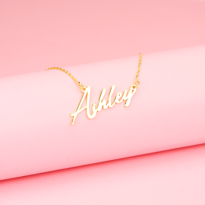 Personalized Script Name Custom Necklace 14K Gold