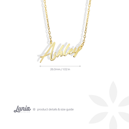 Personalized Script Name Custom Necklace 14K Gold