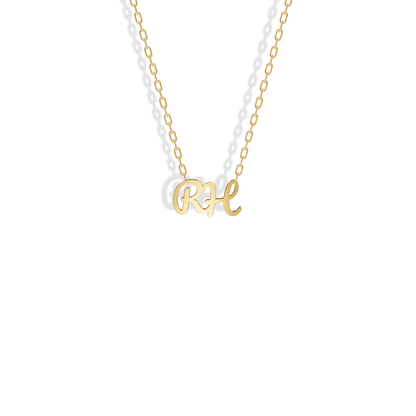 Personalized Two Letter Custom Necklace 14K Gold / Silver