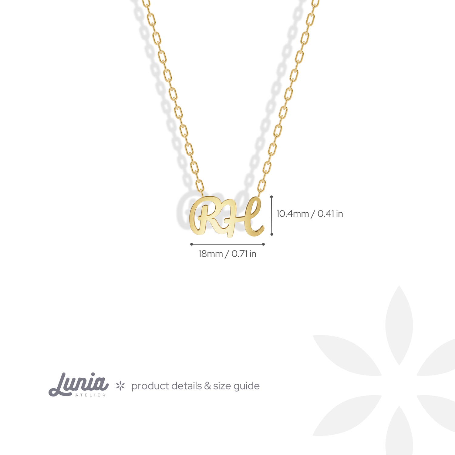Personalized Two Letter Custom Necklace 14K Gold / Silver