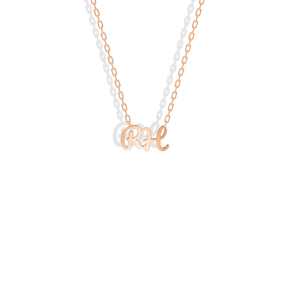Personalized Two Letter Custom Necklace 14K Gold / Silver