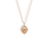Ornate photo locket in 14K rose gold, a warm border around the enamelled portrait