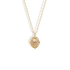 Photo Frame Custom Necklace 14K Gold / Silver: a portrait under enamel inside a scalloped yellow gold frame