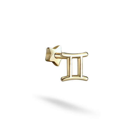 Pi Flatback Ear Piercing 14K Gold