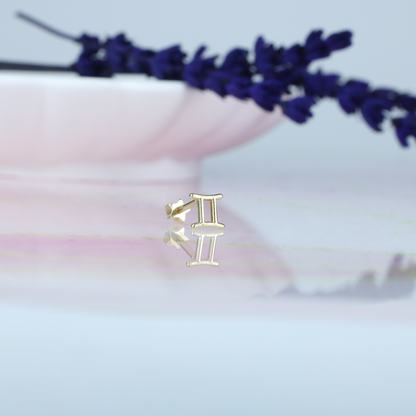 Pi Flatback Ear Piercing 14K Gold