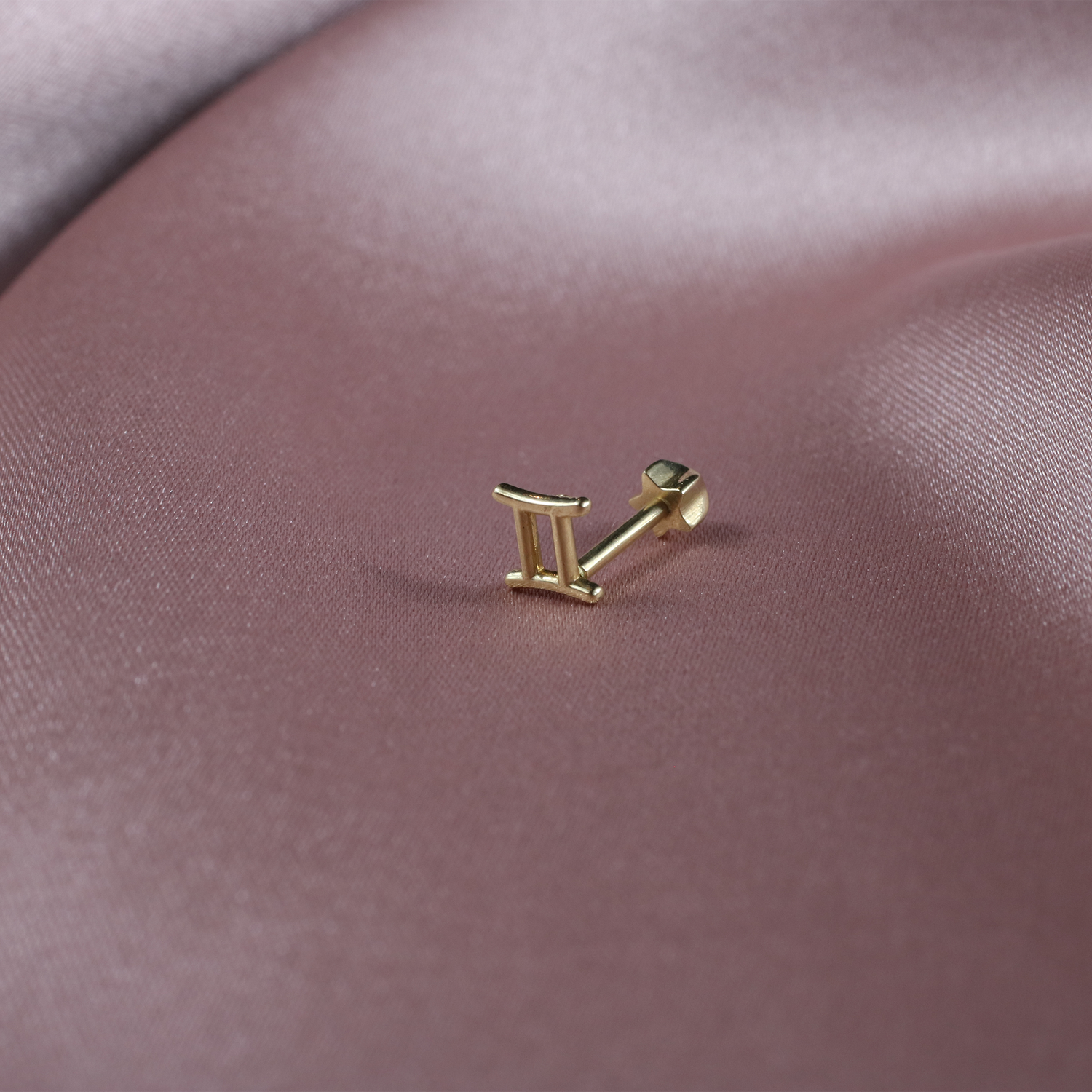 Pi Flatback Ear Piercing 14K Gold