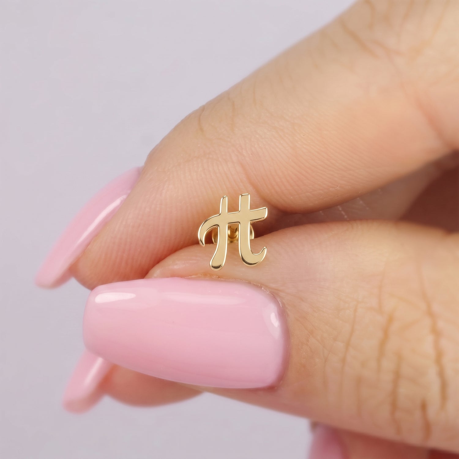 Pi Symbol Flatback Ear Piercing 14K Gold	/ Silver