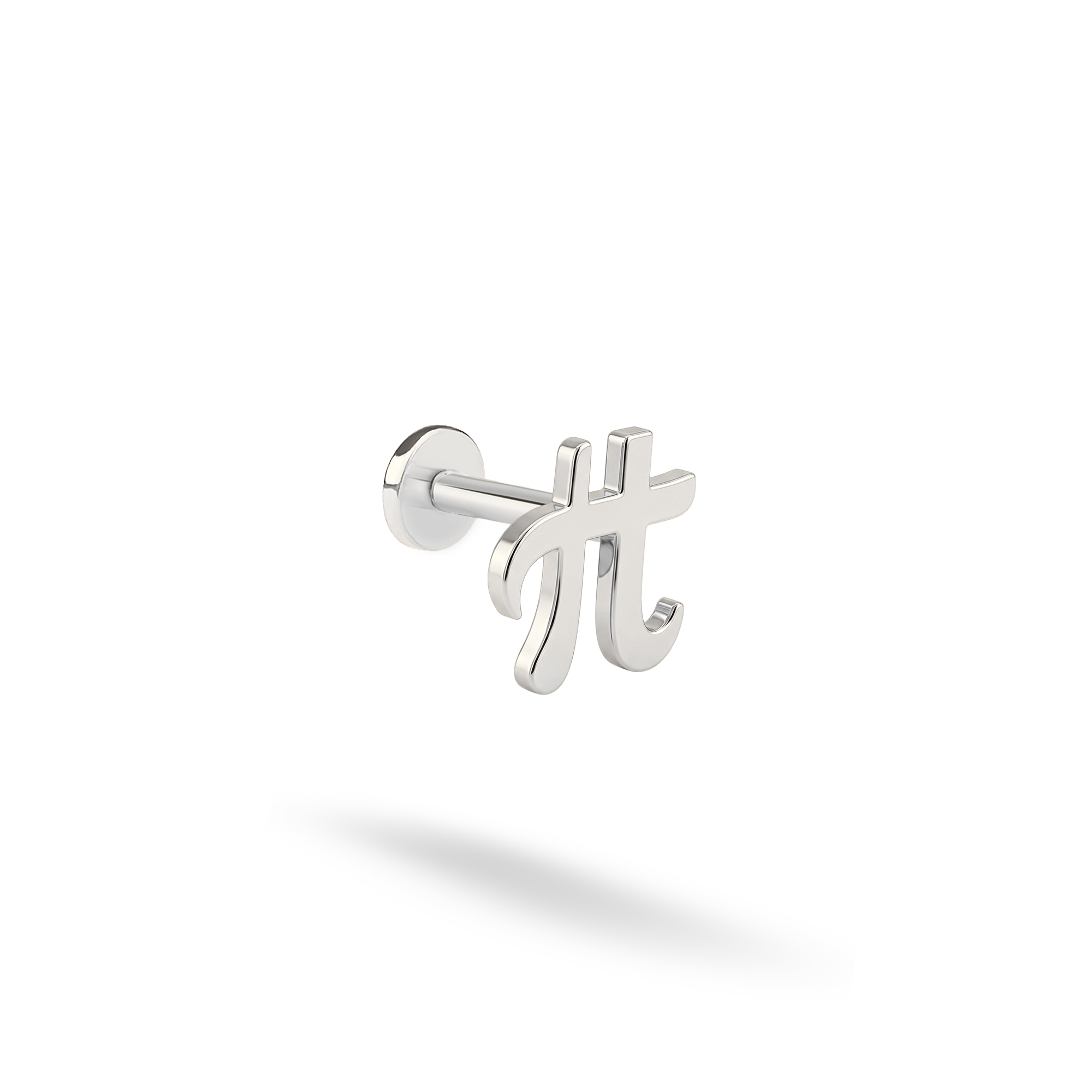 Pi Symbol Flatback Ear Piercing 14K Gold	/ Silver