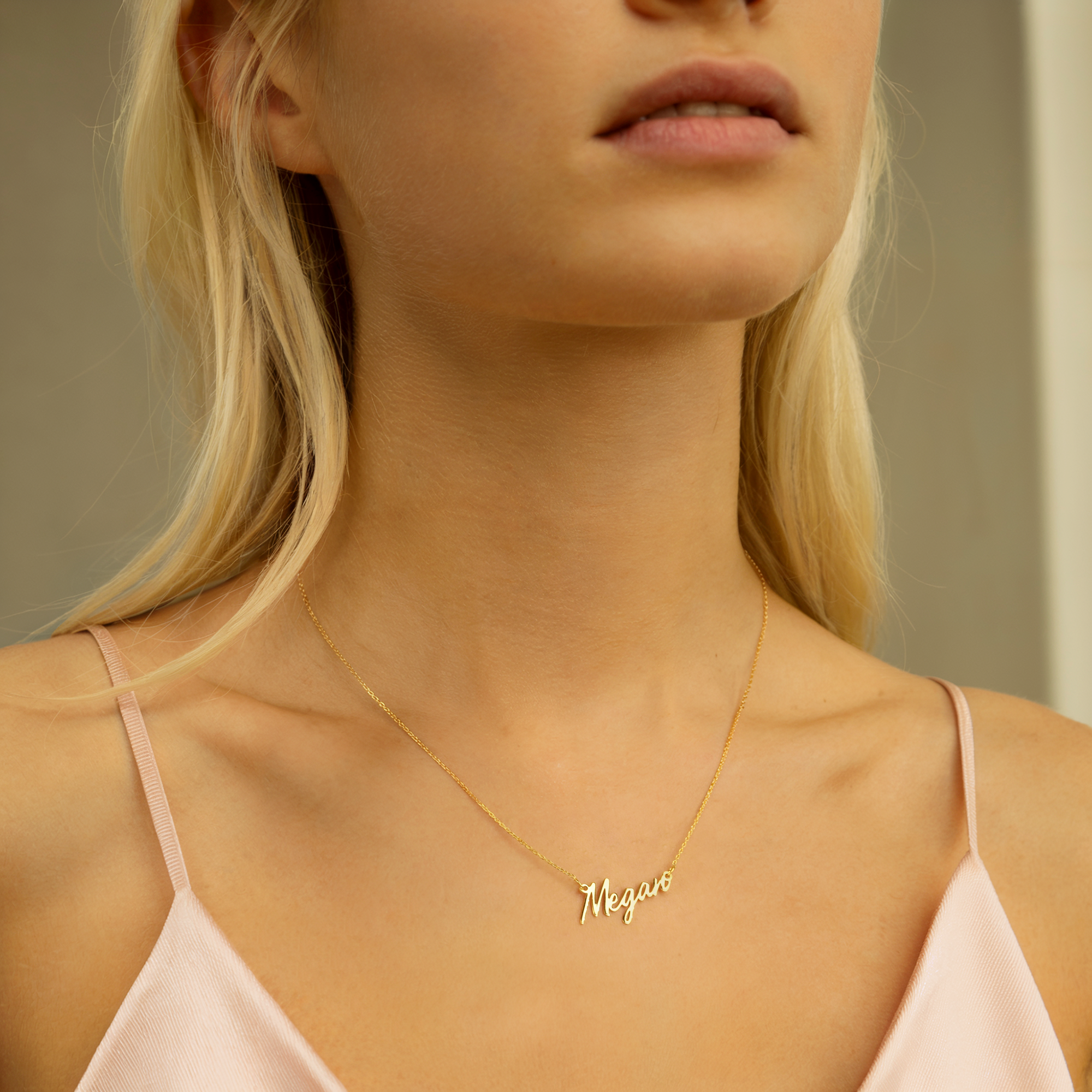 One of a Kind Personalized Name Custom Necklace 14K Gold