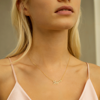 One of a Kind Personalized Name Custom Necklace 14K Gold