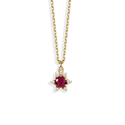 Rose Glow Diamond Necklace 14K Gold
