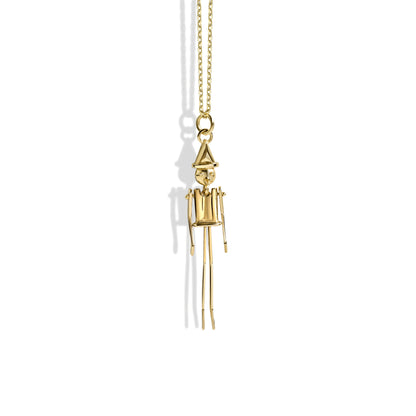 Pinocchio Charm Necklace 14K Gold