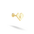 Valentine Retro Pixel Heart Love Initial Flatback Ear Piercing 14K Gold