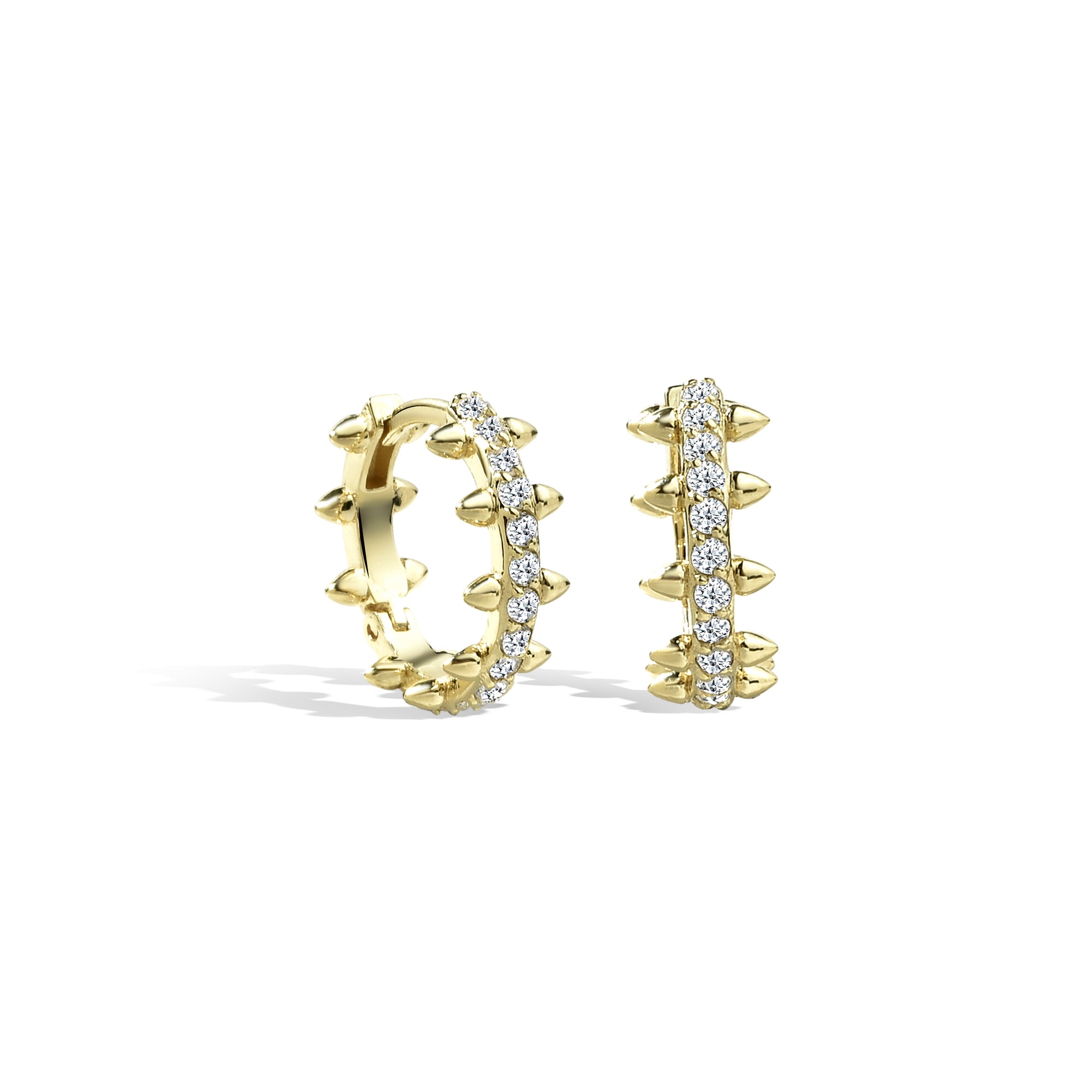 Prestige Diamond Hoops Earrings 14K Gold