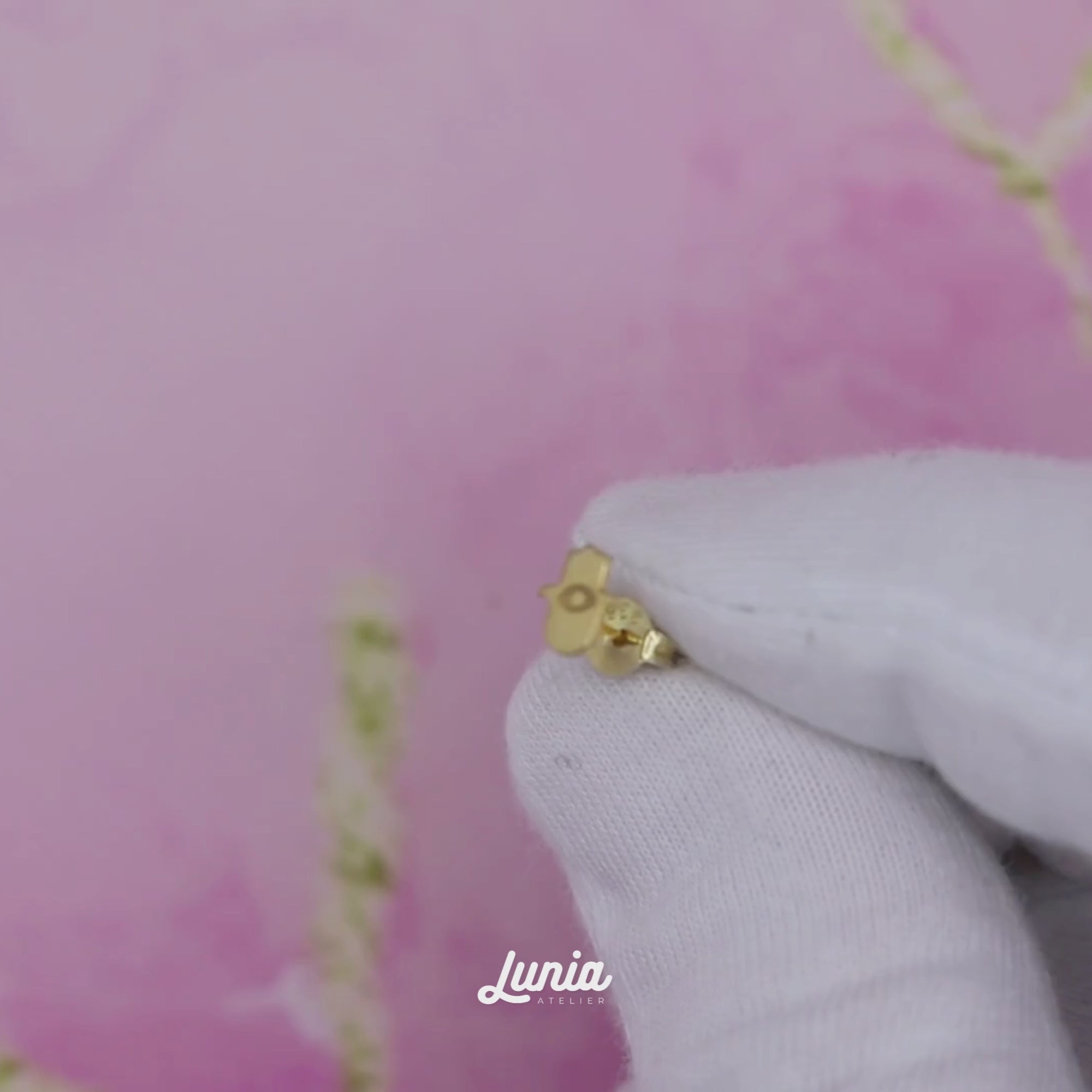 Hamsa Hand Earrings 14K Gold