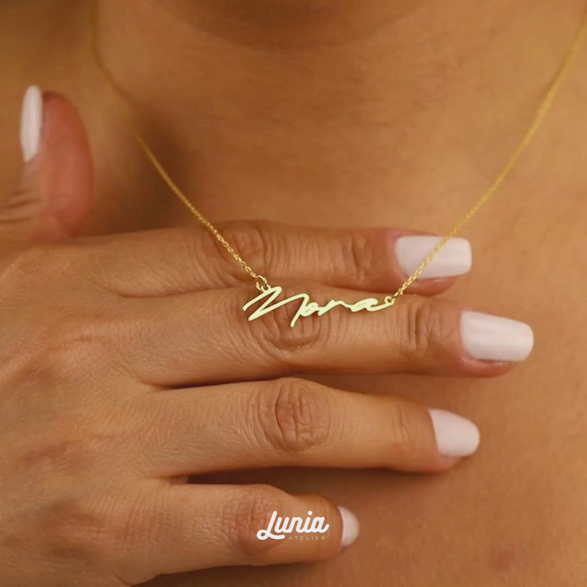 Personalized Cursive Name Custom Necklace 14K Gold