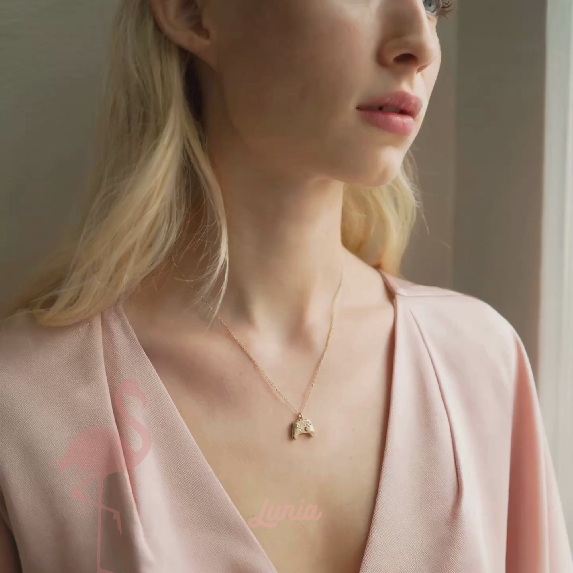 Game Controller Necklace 14K Gold / Silver