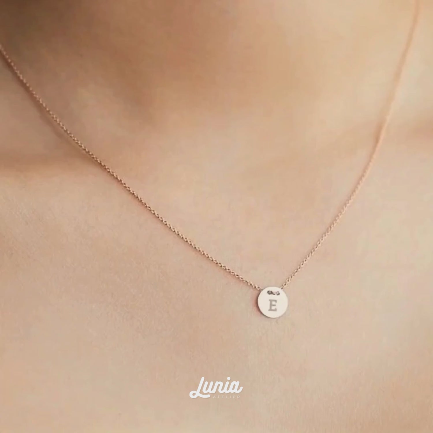 Letter Initial Charm Necklace 14K Gold