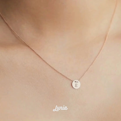Letter Initial Charm Necklace 14K Gold
