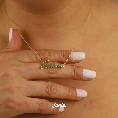 Signature Personalized Custom Name Necklace 14K Gold