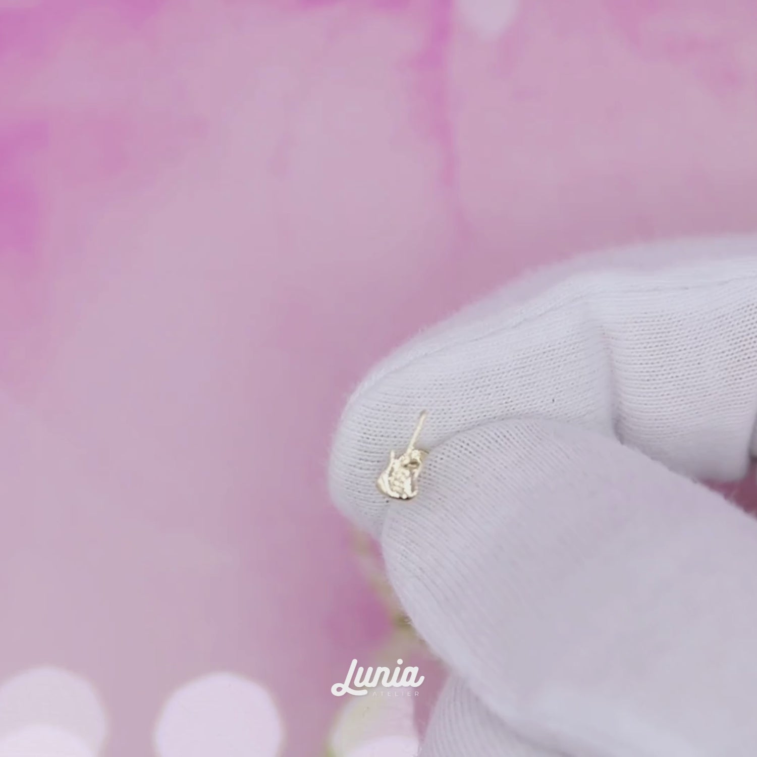 Guitar Flatback Ear Piercing 14K Gold