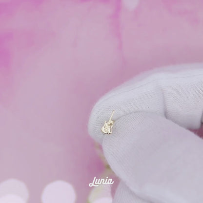 Guitar Flatback Ear Piercing 14K Gold