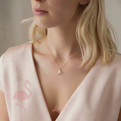 Paper Airplane Initial Letter Custom Necklace 14K Gold / Silver