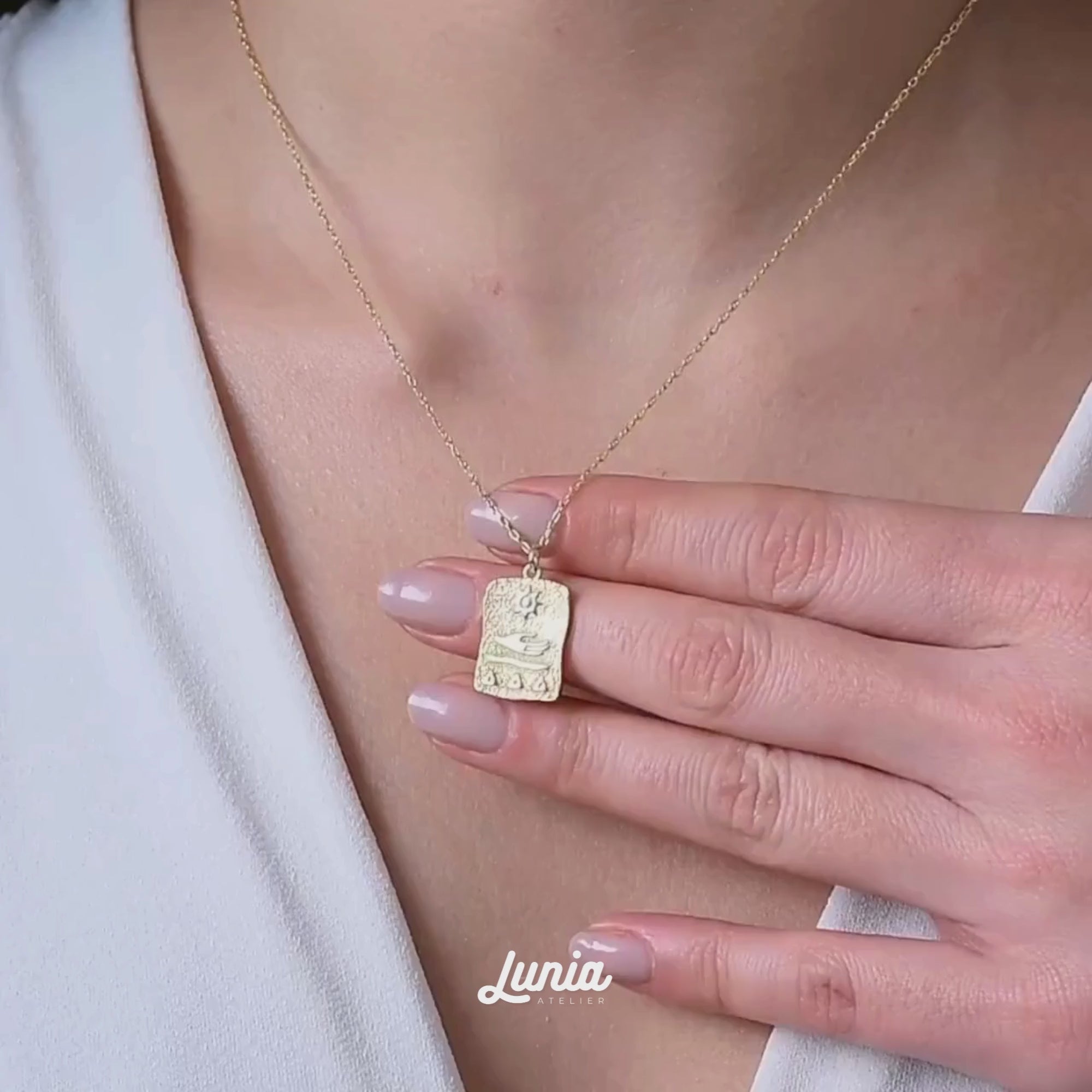 Blessings Card Necklace 14k Gold
