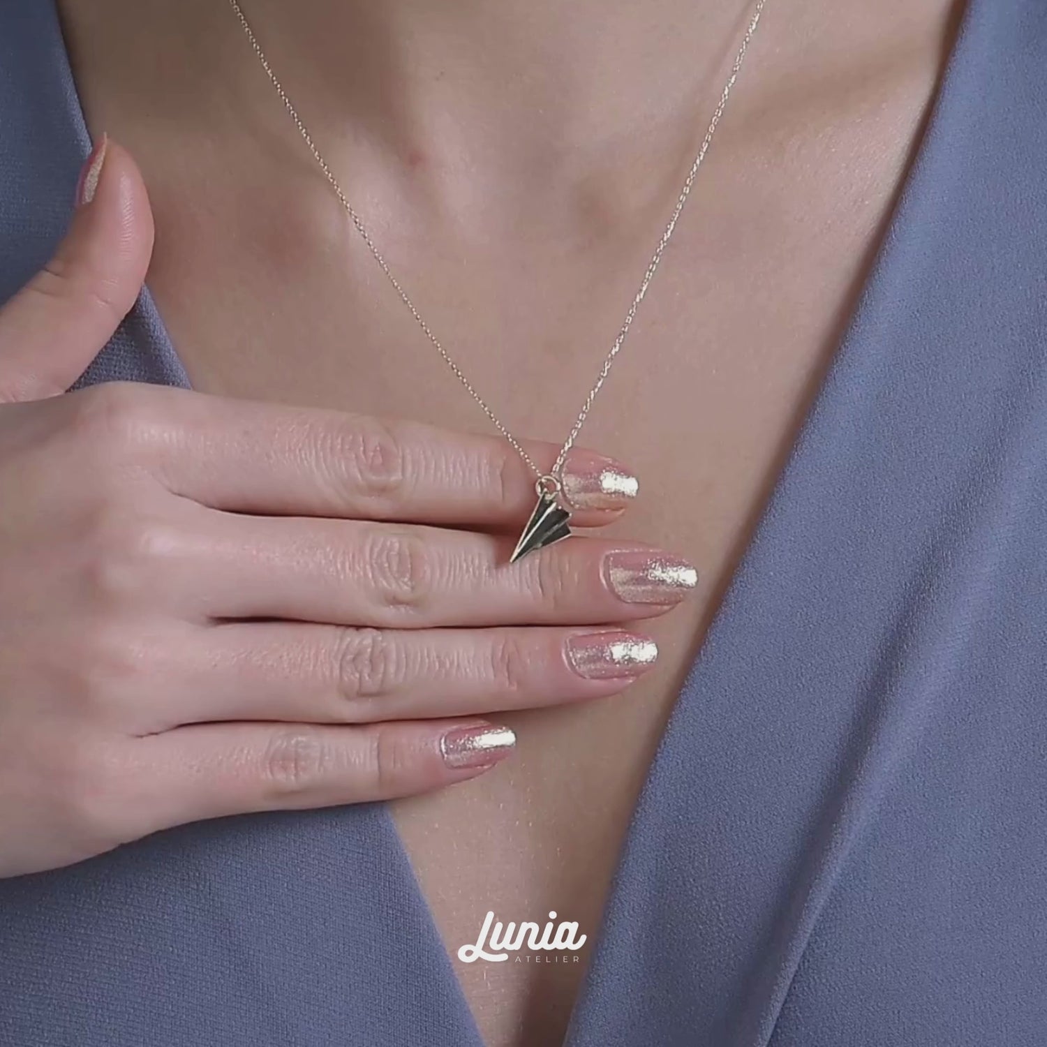 Paper Airplane Necklace 14K Gold / Silver