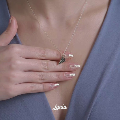 Paper Airplane Necklace 14K Gold / Silver