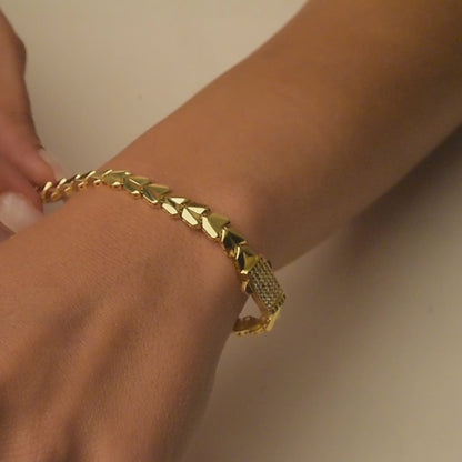 Heart Series Stone Bracelet 14K Gold