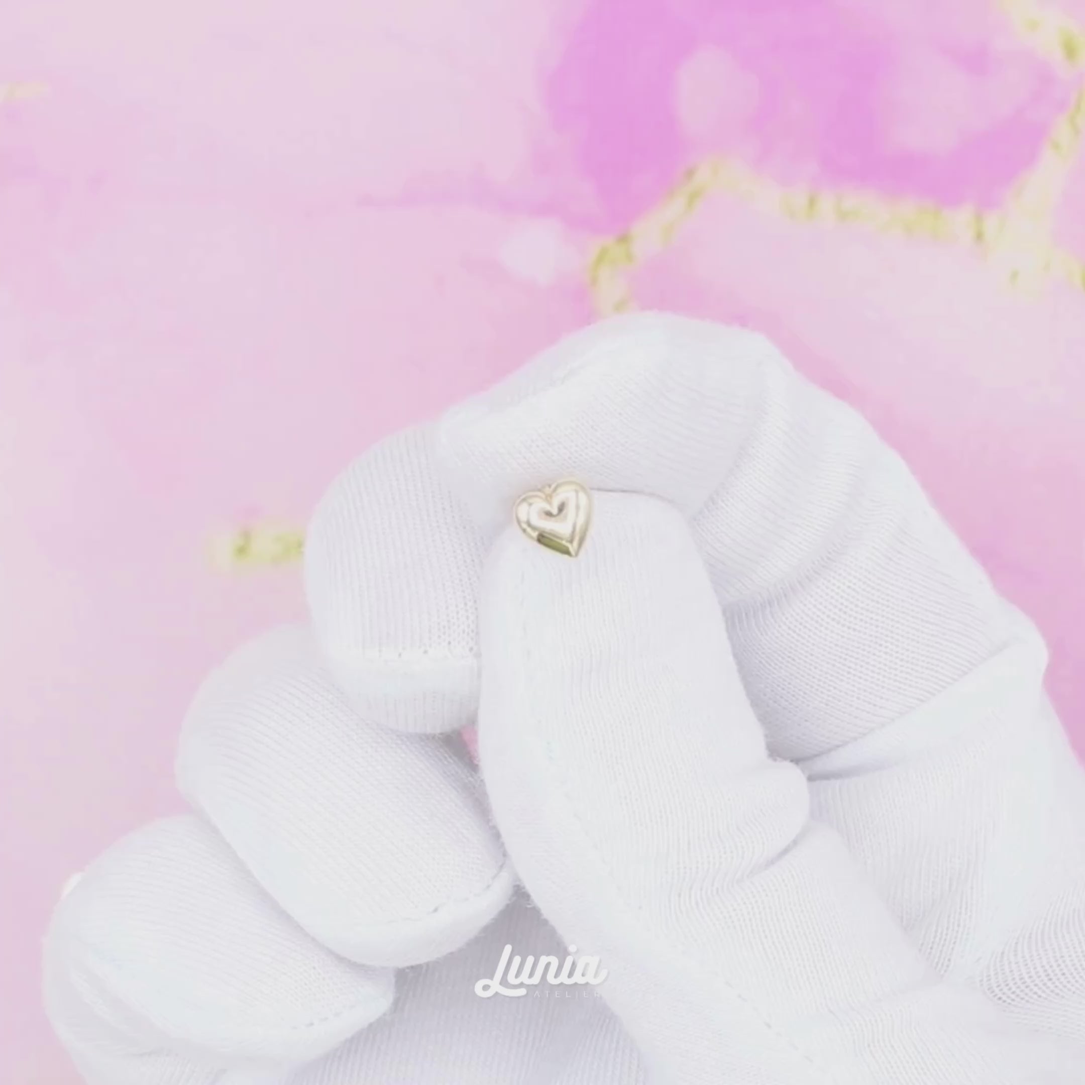 Heart Flatback Ear Piercing 14K Gold