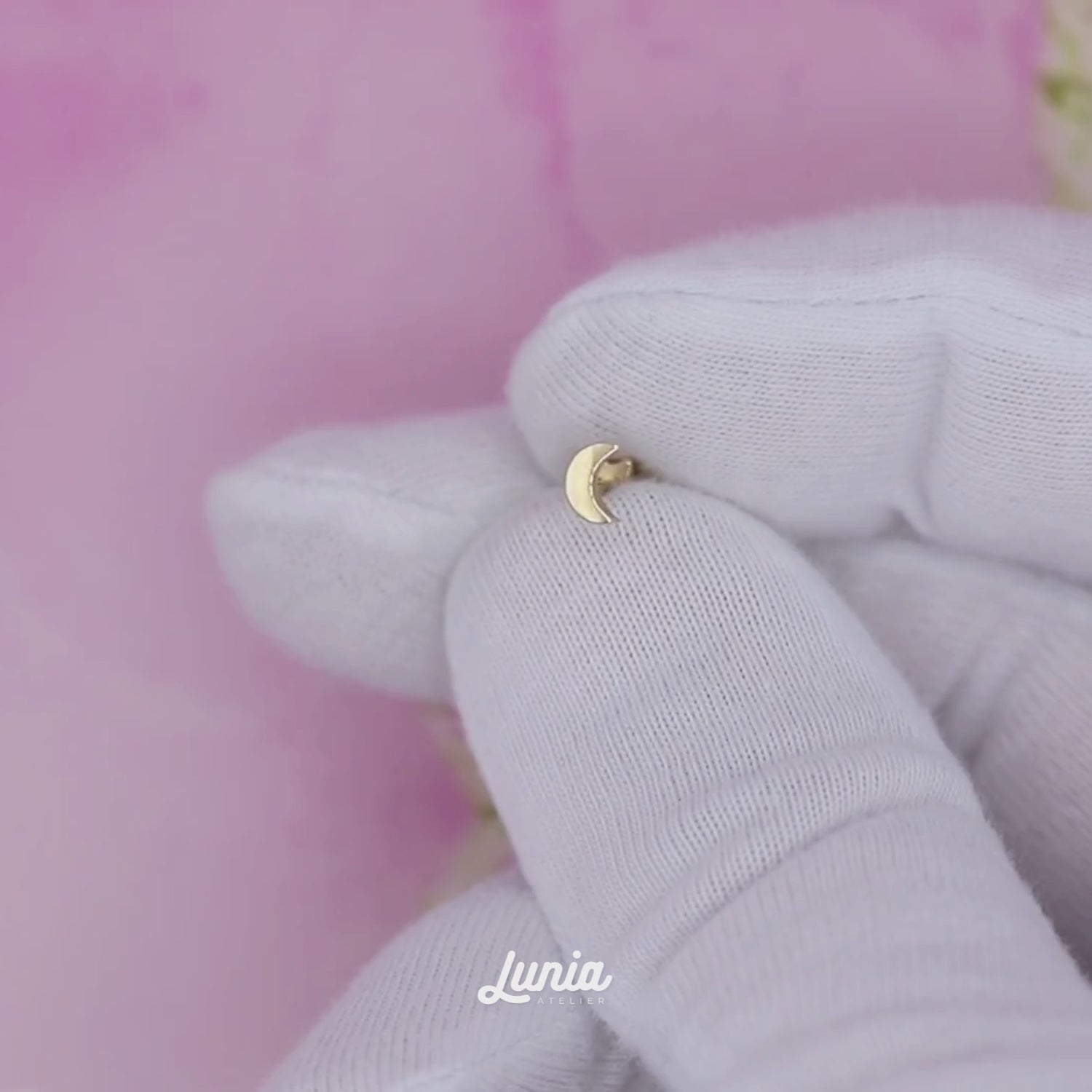 Crescent Flatback Ear Piercing 14K Gold