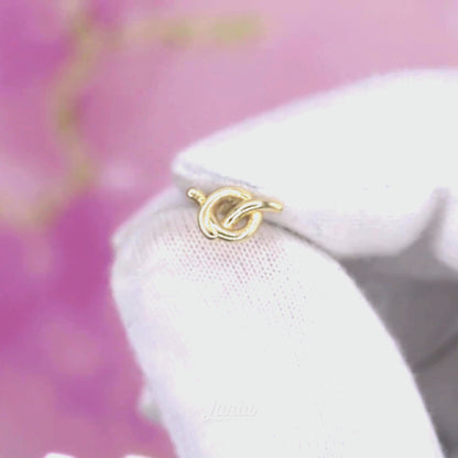 Love Knot Flatback Ear Piercing 14K Gold