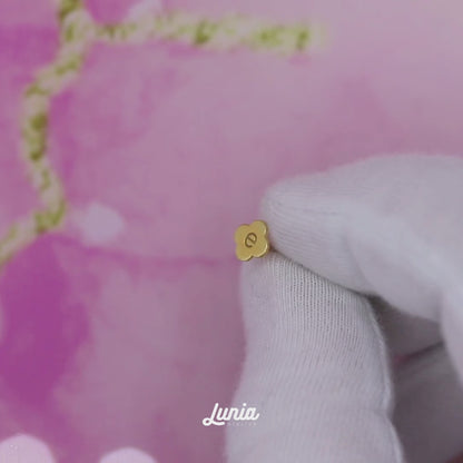Custom Initial Custom Flatback Ear Piercing 14K Gold