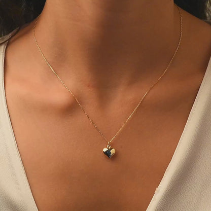 Three Dimensional Heart Necklace 14K Gold