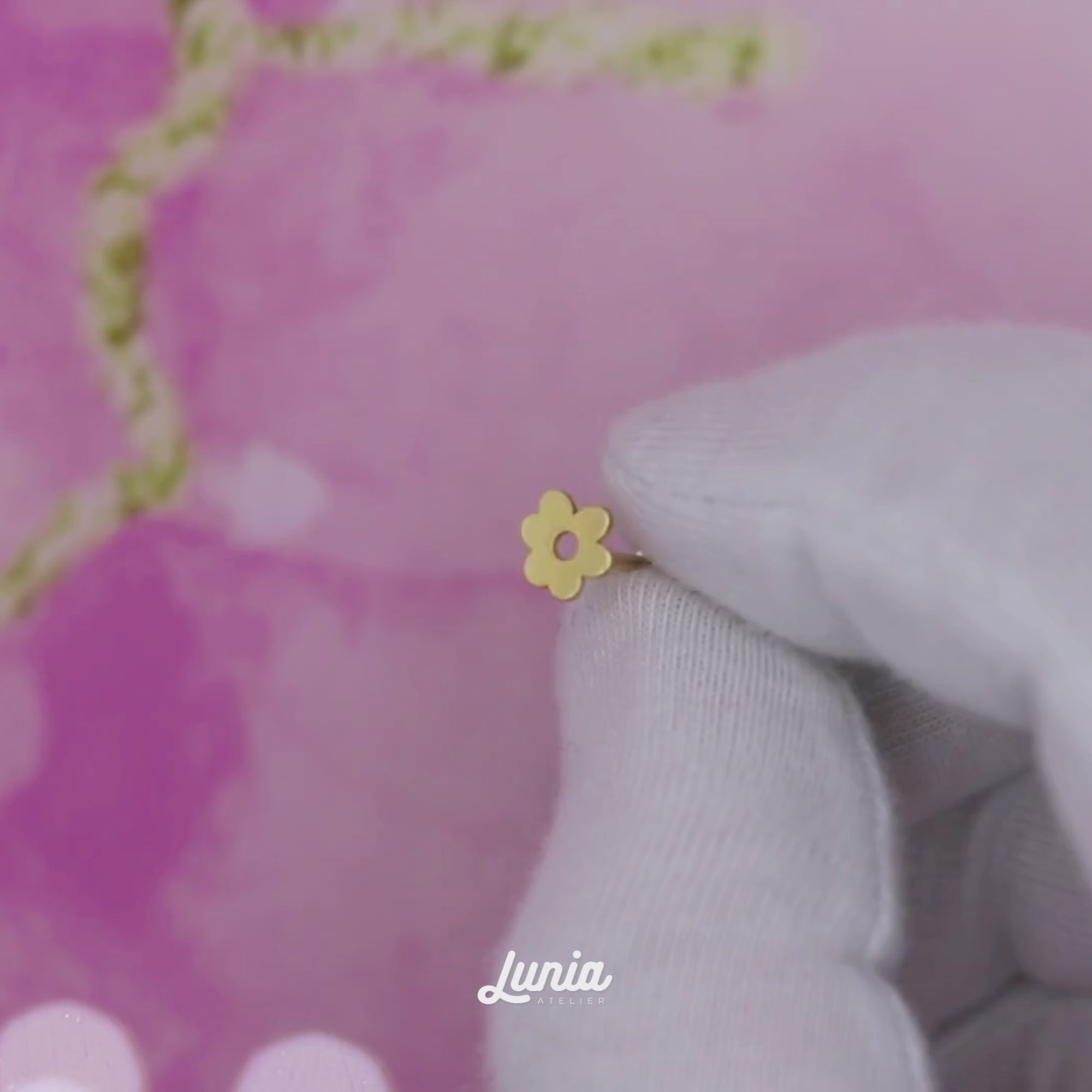 Flower Flatback Ear Piercing 14K Gold