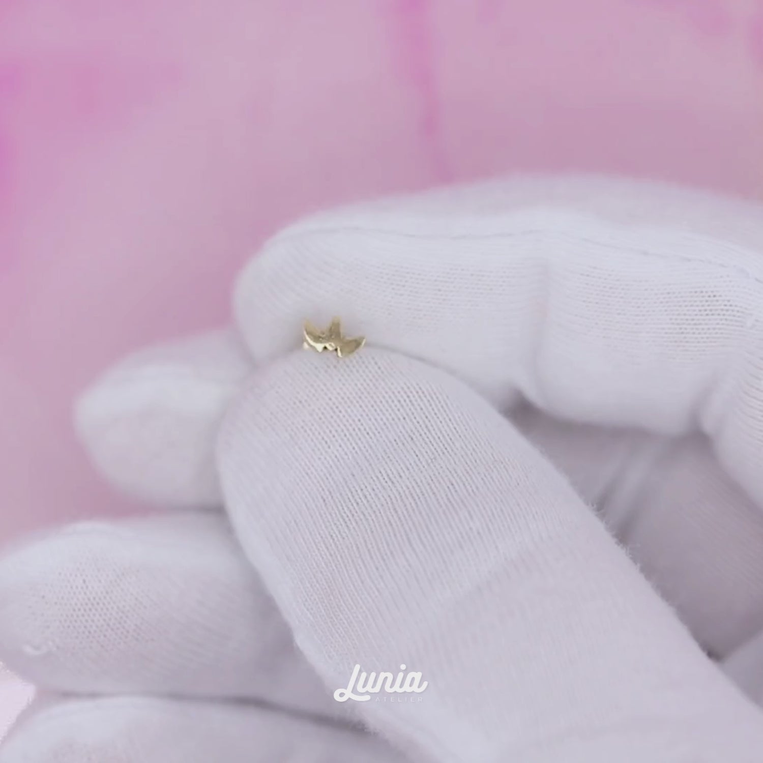 Lotus Flatback Ear Piercing 14K Gold
