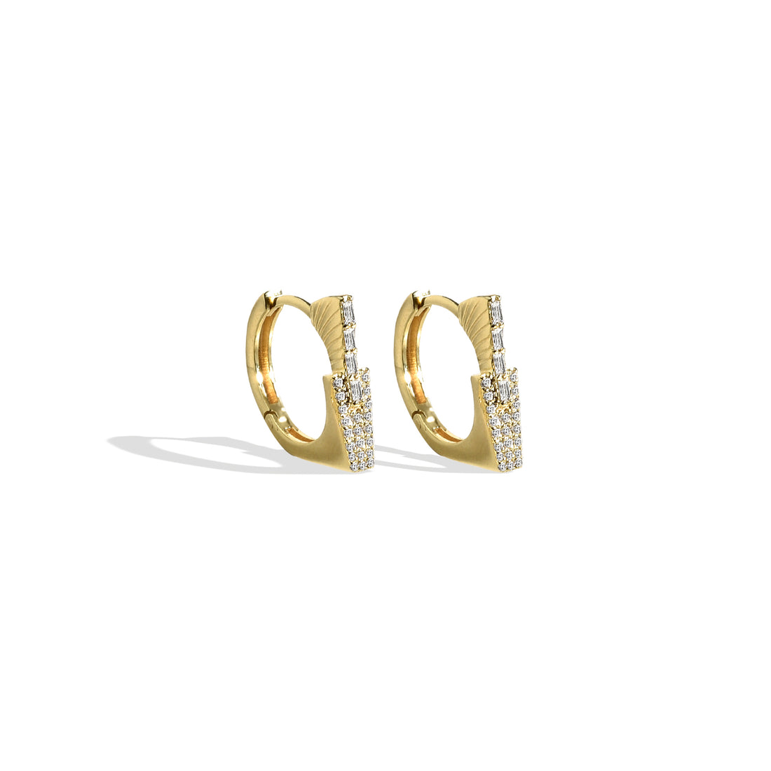 Prism Diamond Hoops Earrings 14K Gold