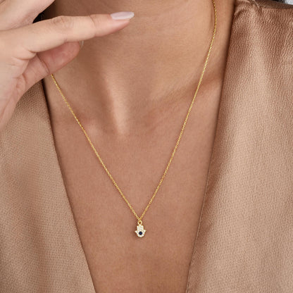 Hamsa Gaze Diamond Necklace