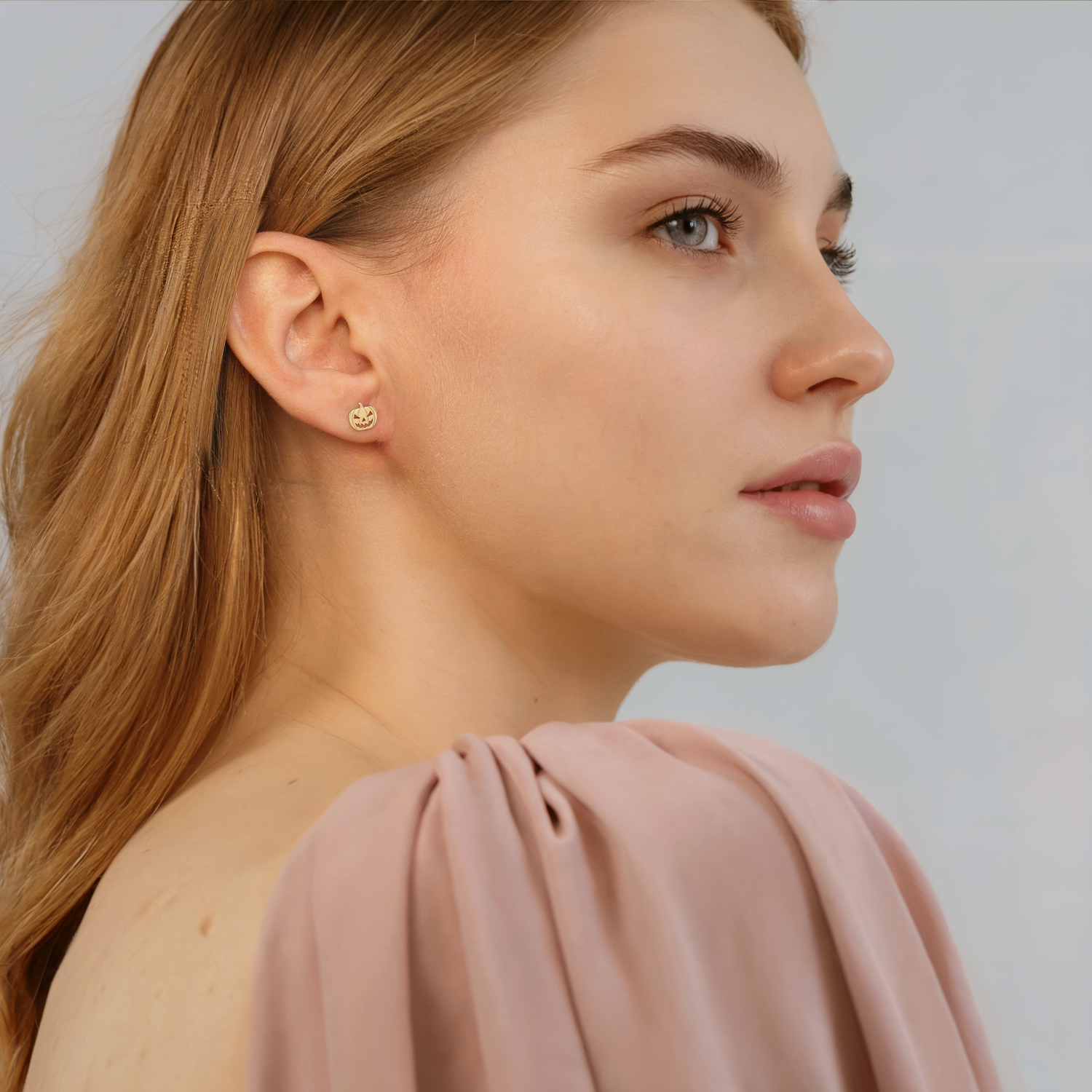 Pumpkin Halloween Earrings 14K Gold / Silver