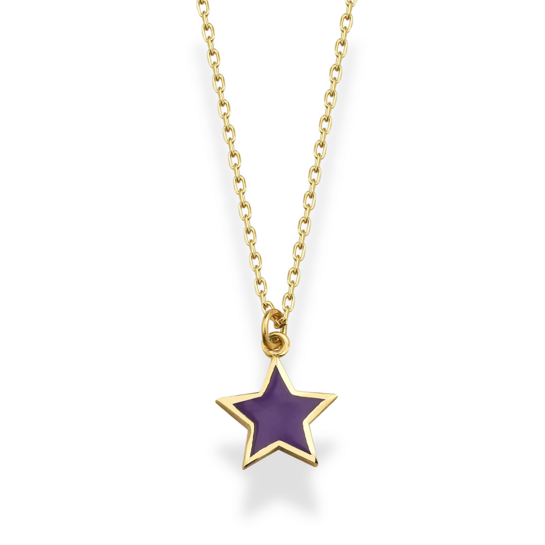 Purple Star Necklace 14k Gold