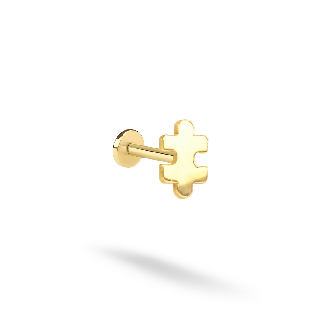 Puzzle Flatback Ear Piercing 14K Gold