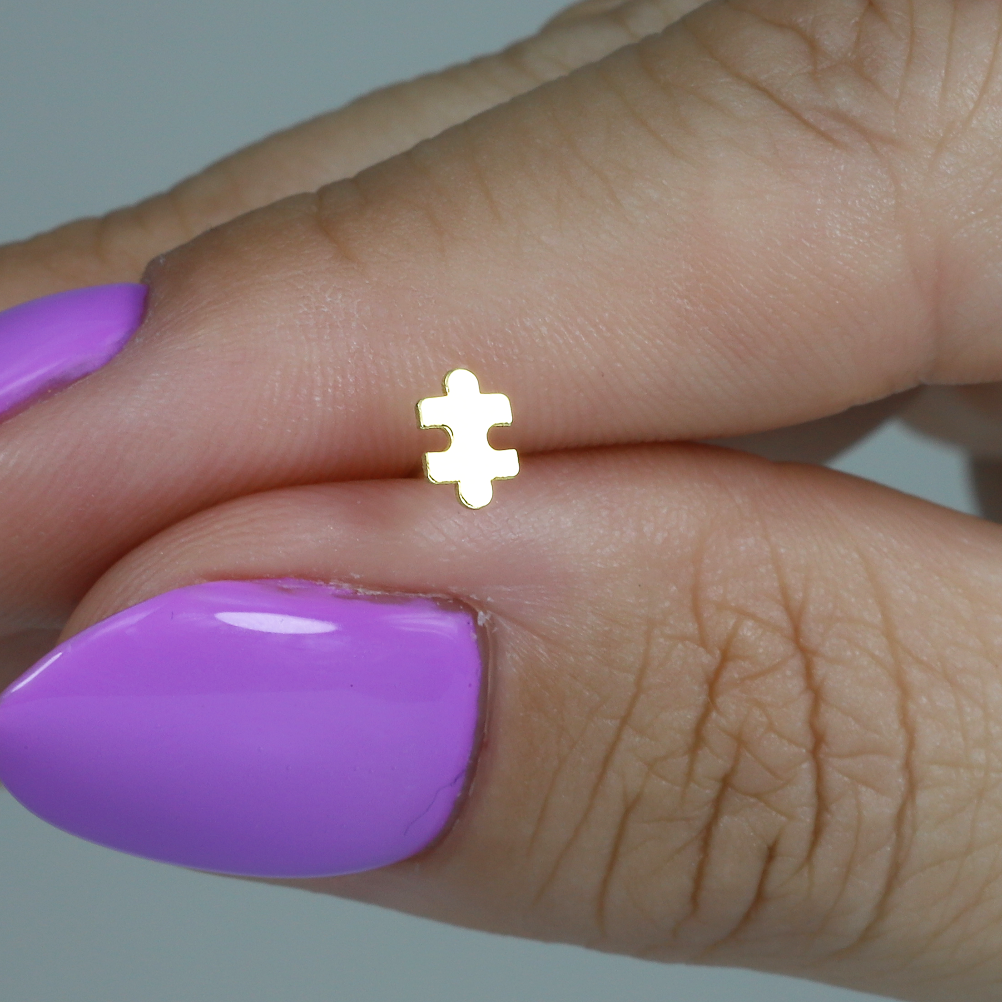 Puzzle Flatback Ear Piercing 14K Gold