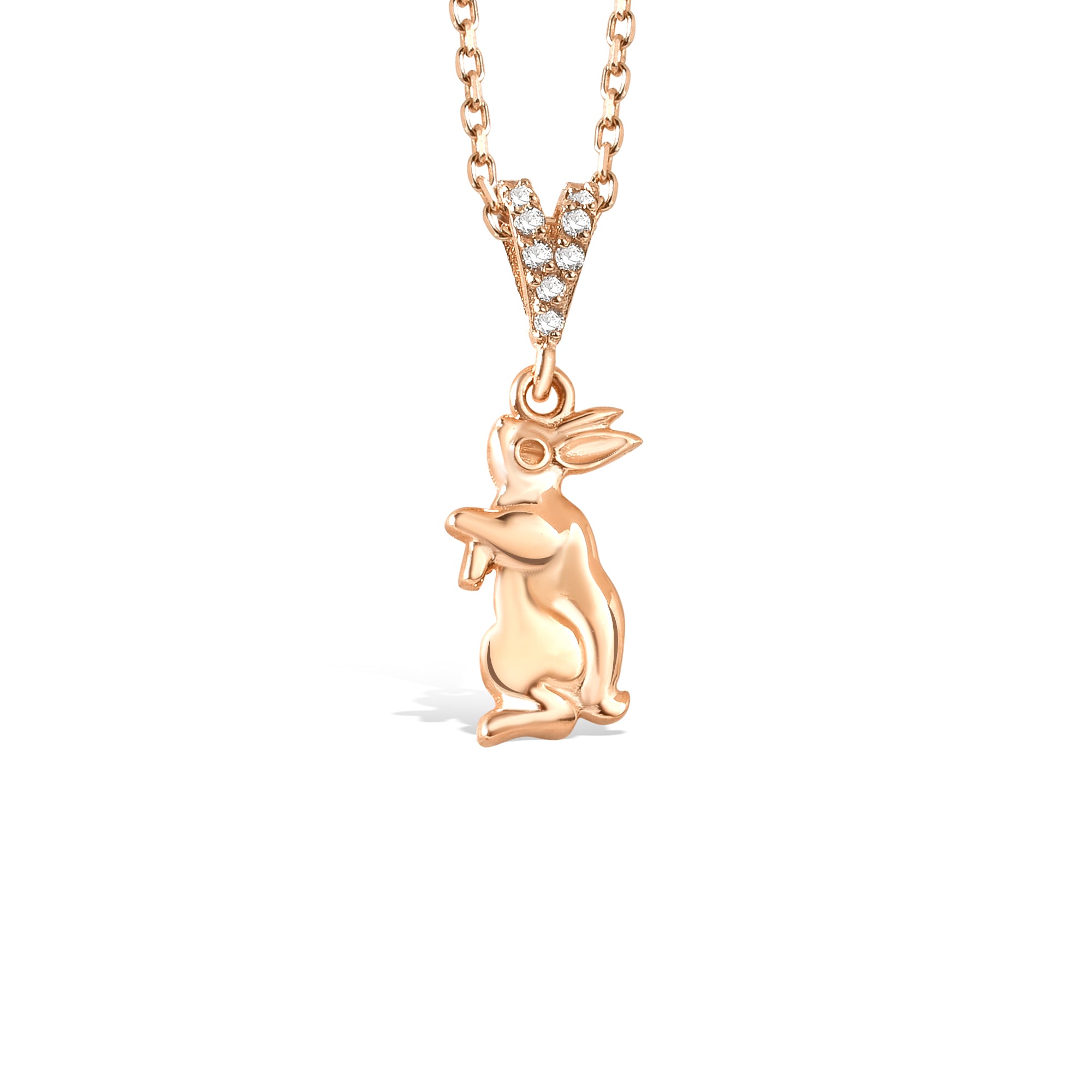 Rabbit Diamond Necklace 14K Gold