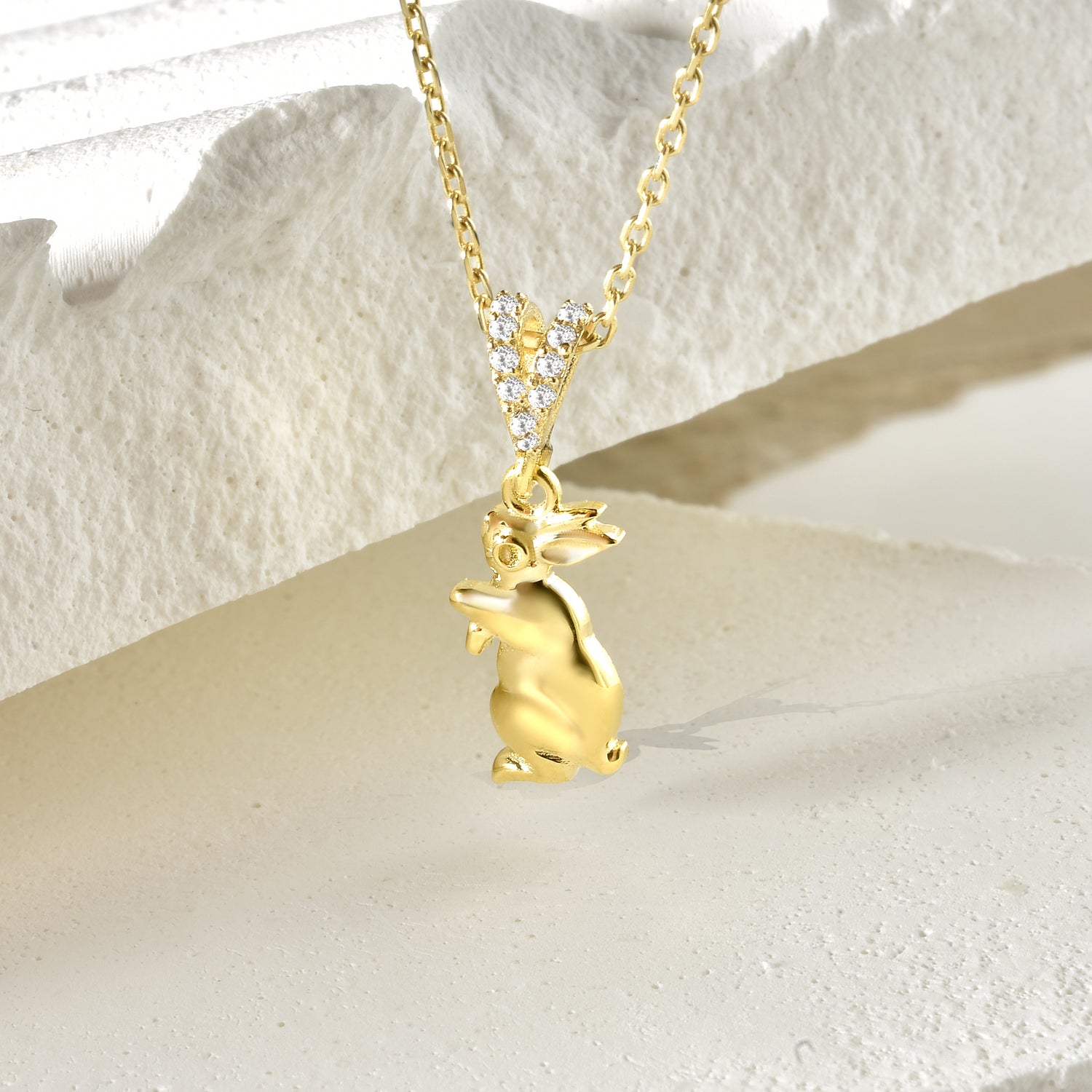 Rabbit Diamond Necklace 14K Gold