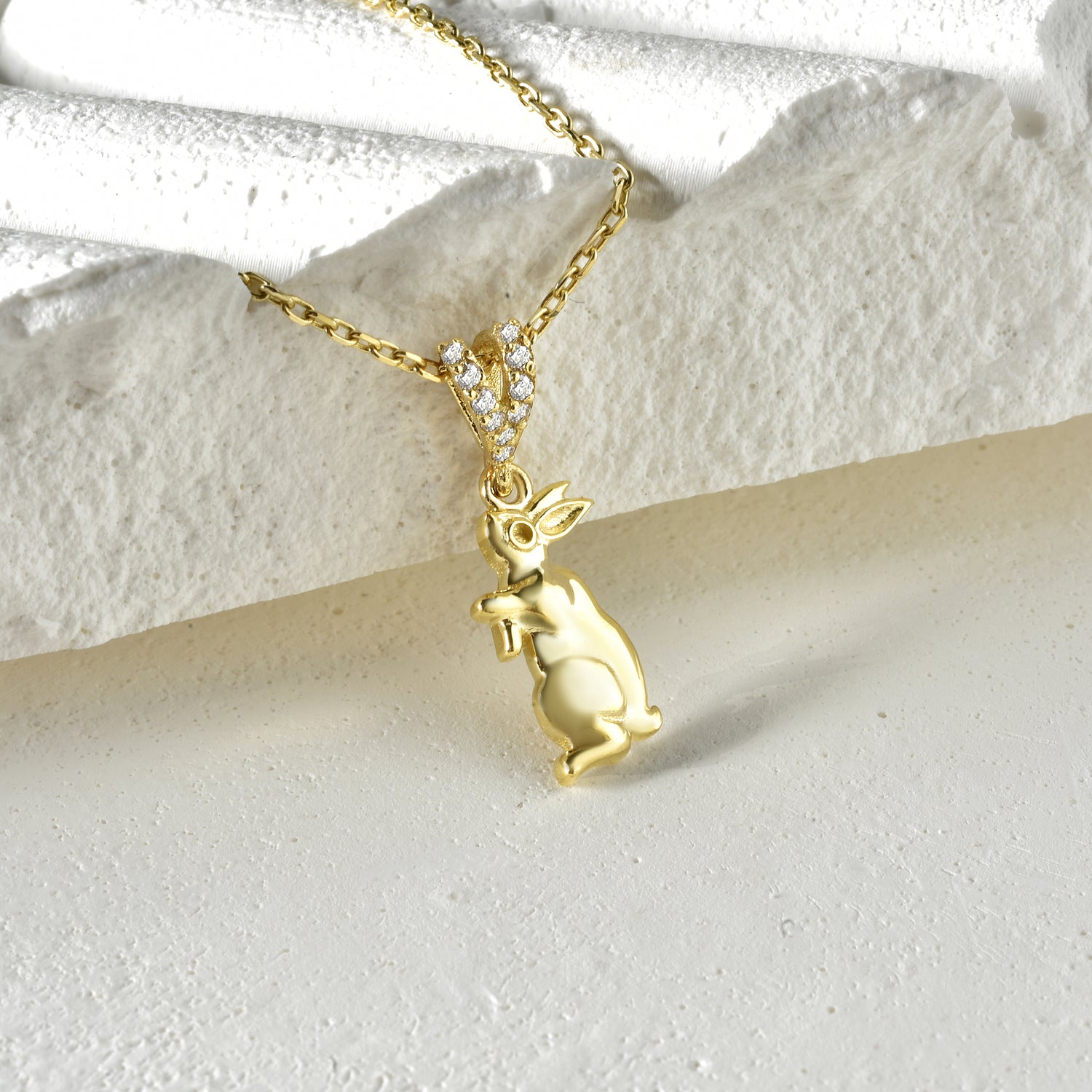 Rabbit Diamond Necklace 14K Gold