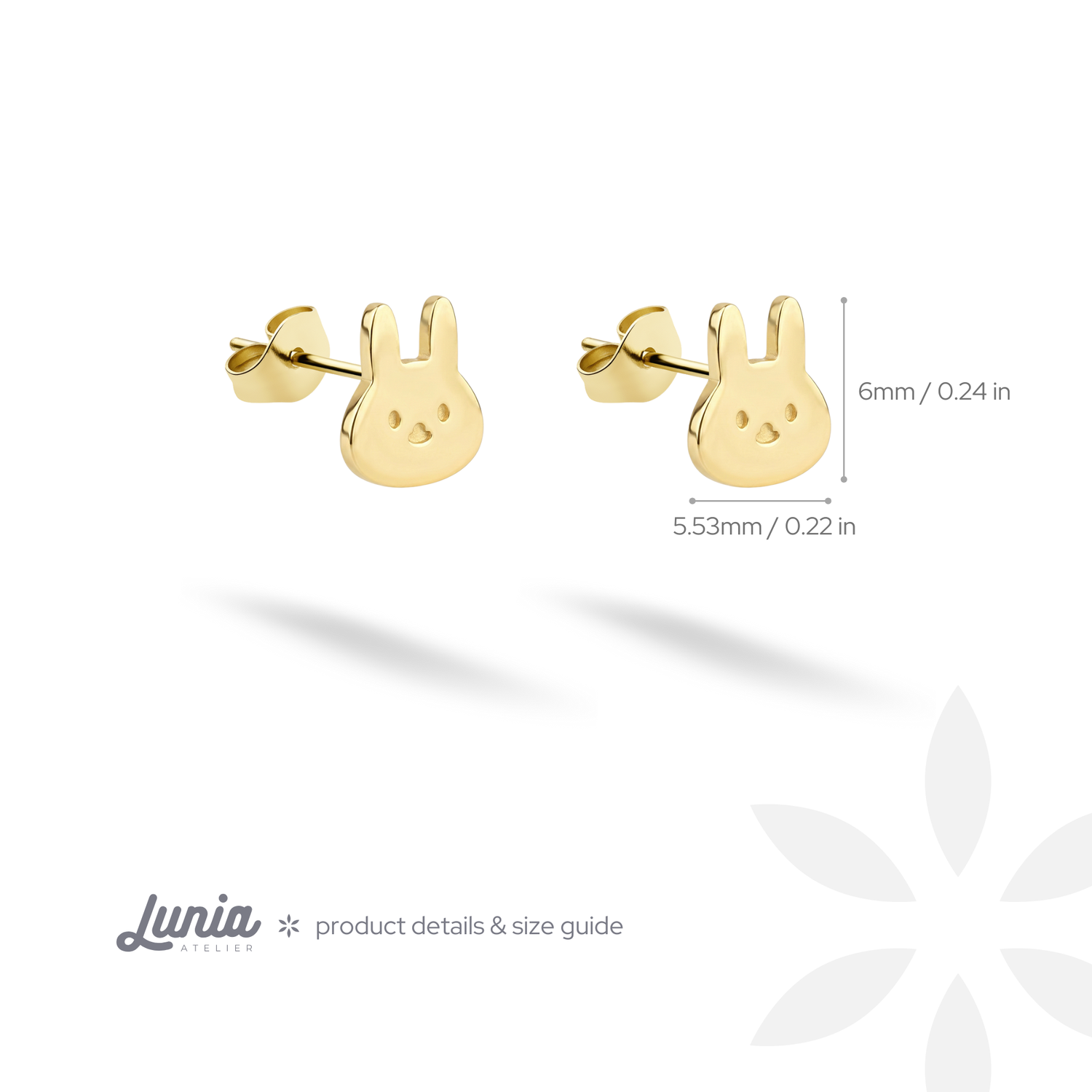 Rabbit Earrings 14K Gold / Silver